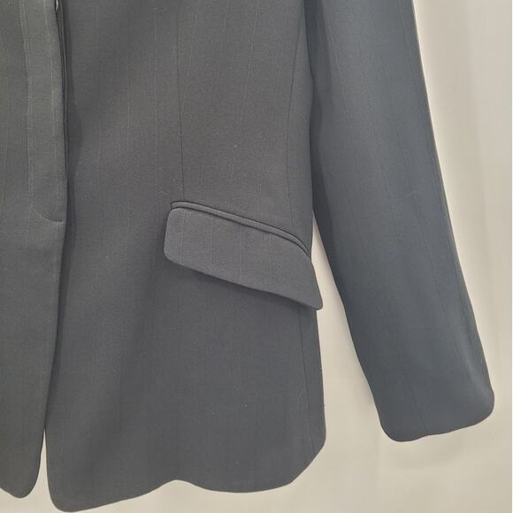 Armani Collezioni Black Pin Striped 3 Button Single Breasted Suit Jacket Blazer - Picture 7 of 14